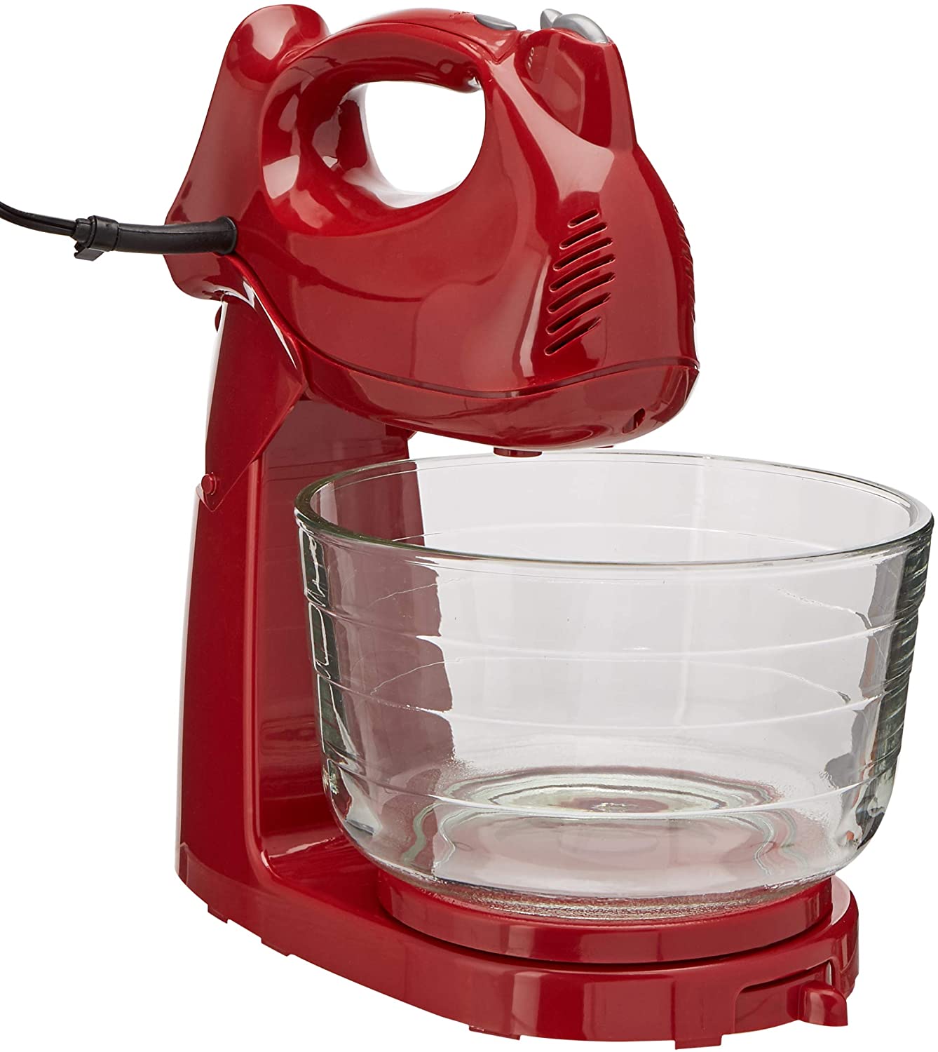 Hamilton Beach Power Deluxe Stand and Hand Mixer, 6 Speeds, 4 Quarts, Red,  64699